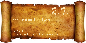 Rothermel Tibor névjegykártya